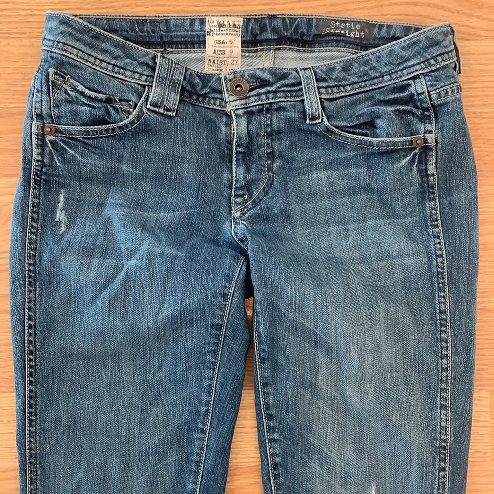 Volcom Static Straight Distressed Blue Denim Jean… - image 3